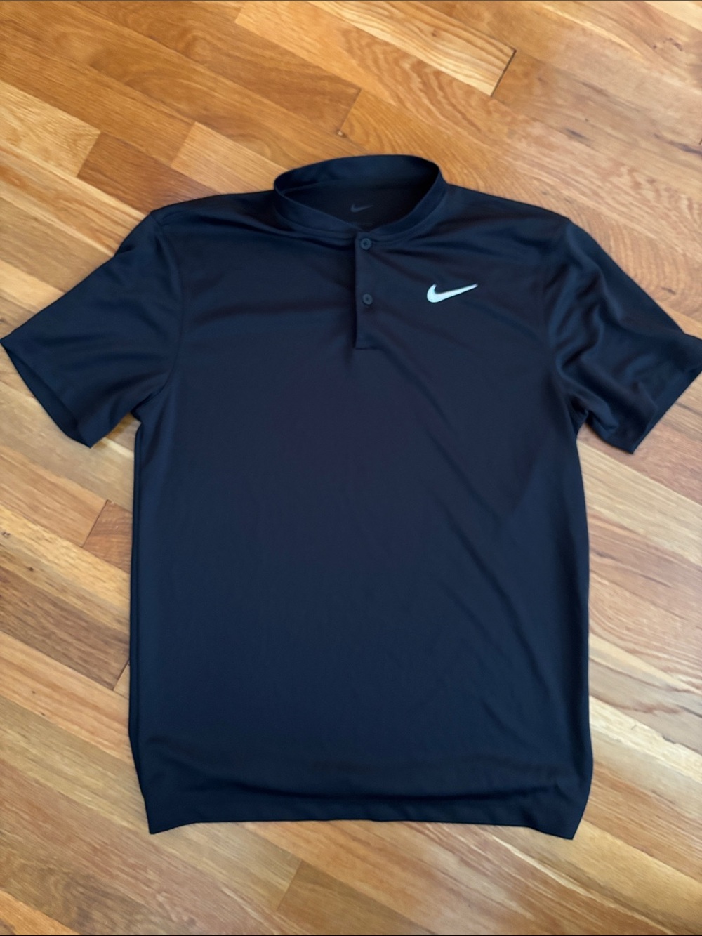 Nike Black Men’s Short-Sleeve Polo with White Swoosh